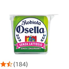 La Robiola Osella, un formaggio magro senza lattosio e conservanti, in confezione trasparente.