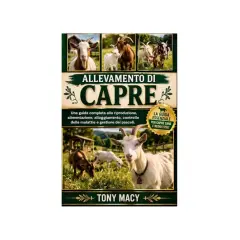 Copertina libro "Allevamento di capre", con immagini di capre siciliane e dettagli su riproduzione, alimentazione e salute.