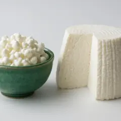 Formaggio fresco e fiocchi di latte, un'ottima fonte di formaggio con più proteine per una dieta equilibrata.