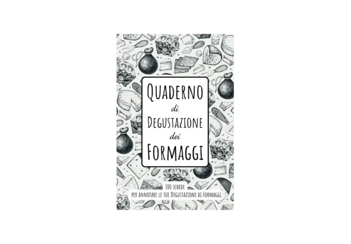 Quaderno di degustazione dei formaggi, con 100 schede per annotare le tue esperienze.