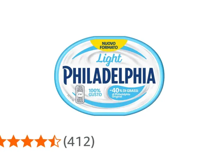 Philadelphia Light: 48 kcal per 30g, 159 kcal per 100g. Gusto originale con -40% di grassi.