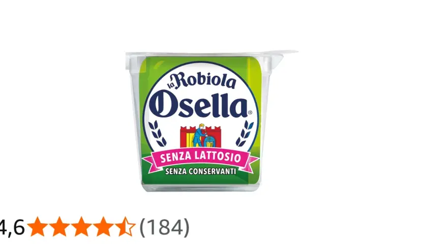 La Robiola Osella, un formaggio magro senza lattosio e conservanti, in confezione trasparente.
