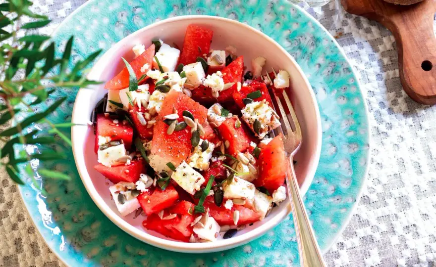 Insalata anguria e feta - come evitare l'effetto acqua